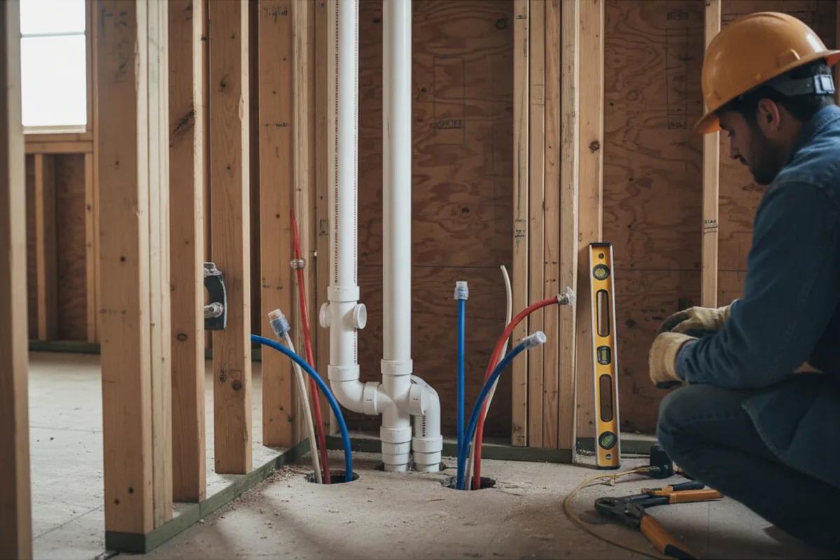Drain and supply rough-in during Toilet Repair and Installation in Fort Walton Beach